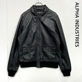 ALPHA INDUSTRIES - ALPHA アルファ レザー フライトジャケット ALPHA INDUSTRIES - ALPHA アルファ レザー フライトジャケット