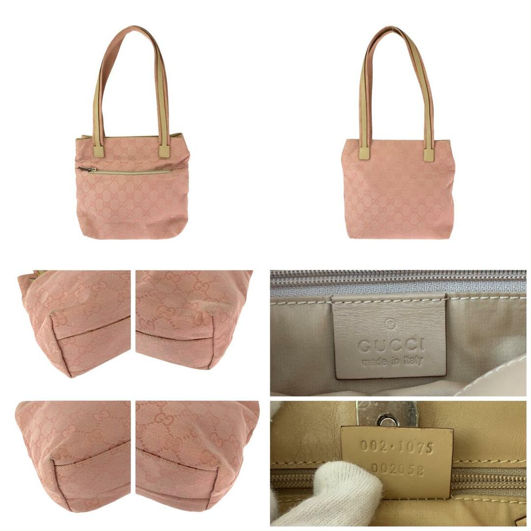 GUCCI グッチ ピンク ベージュ シルバー金具 GGキャンバス 002 GUCCI グッチ ピンク ベージュ シルバー金具 GGキャンバス 002