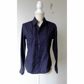 no.2【ボタンが可愛い】【CABIN】ネイビーのブラウス　通勤　通学に キャビ(シャツ/ブラウス(長袖/七分))