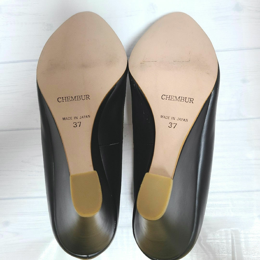 CHEMBUR - 美品☆CHEMBUR☆レザー パンプス☆37(24cm)☆黒☆の CHEMBUR - 美品☆CHEMBUR☆レザー パンプス☆37(24cm)☆黒☆の