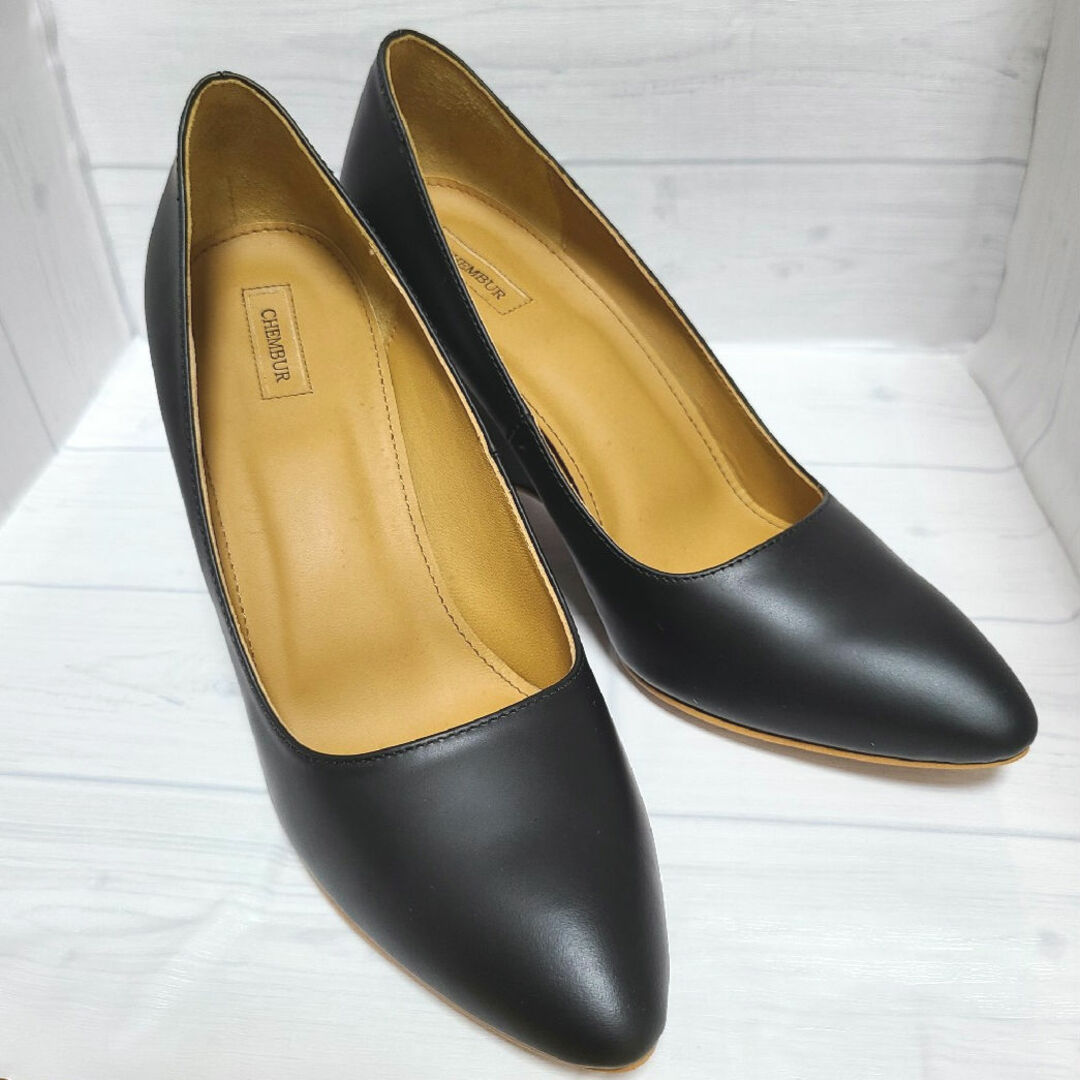 CHEMBUR - 美品☆CHEMBUR☆レザー パンプス☆37(24cm)☆黒☆の CHEMBUR - 美品☆CHEMBUR☆レザー パンプス☆37(24cm)☆黒☆の