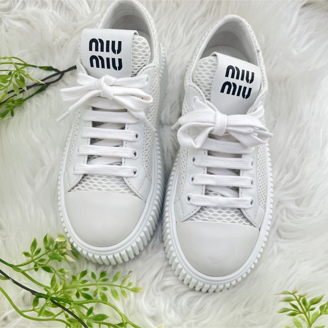 MIU MIU - miu miu ミュウミュウ メッシュ フラットフォーム MIU MIU - miu miu ミュウミュウ メッシュ フラットフォーム