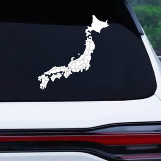 カーステッカー 「日本地図県境付」 個性的 キャンピングカーステッカー(車外アクセサリ)