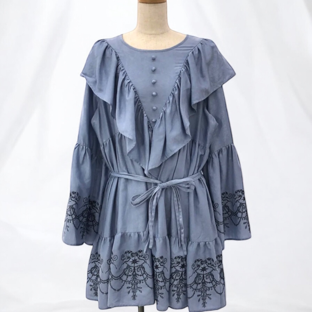タグ付き】rurumu ルルムウ 縷縷夢兎 emb tunic 刺繍チュニック タグ付き】rurumu ルルムウ 縷縷夢兎 emb tunic 刺繍チュニック