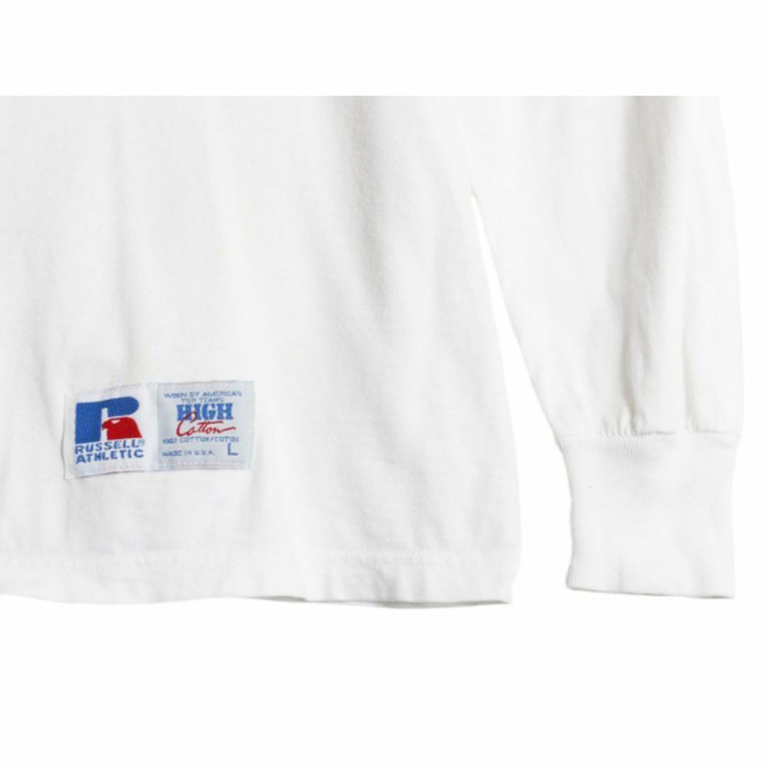 90s USA製 ラッセル モックネック プリント 長袖 Tシャツ メンズ 90s USA製 ラッセル モックネック プリント 長袖 Tシャツ メンズ