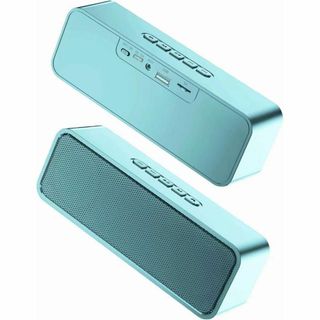スピーカー お洒落 Bluetooth ワイヤレススピーカー ステレオ 水色(スピーカー)