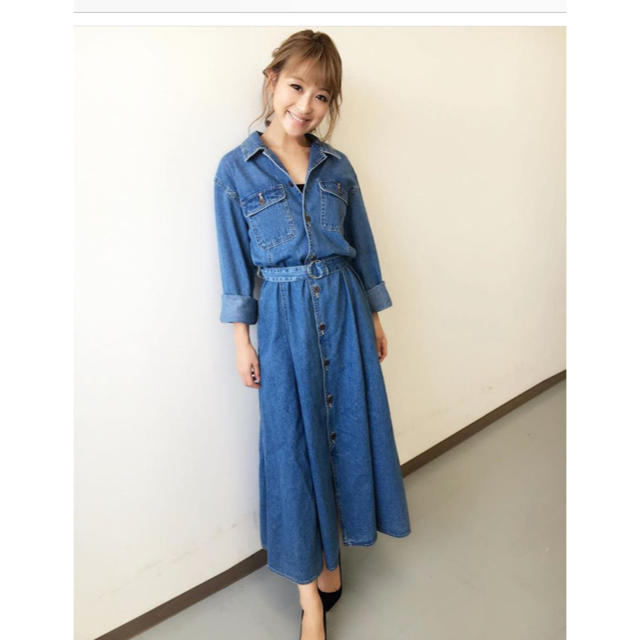 ★鈴木奈々さん着用　美品【Moussy】デニム マキシ ドレス