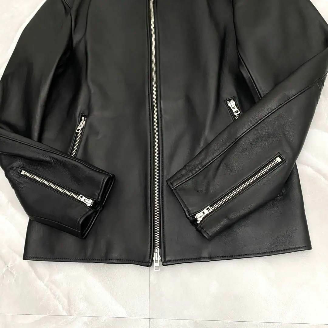 B14785 美品リドム シングルライダースジャケット ブラックL ハ B14785 美品リドム シングルライダースジャケット ブラックL ハ