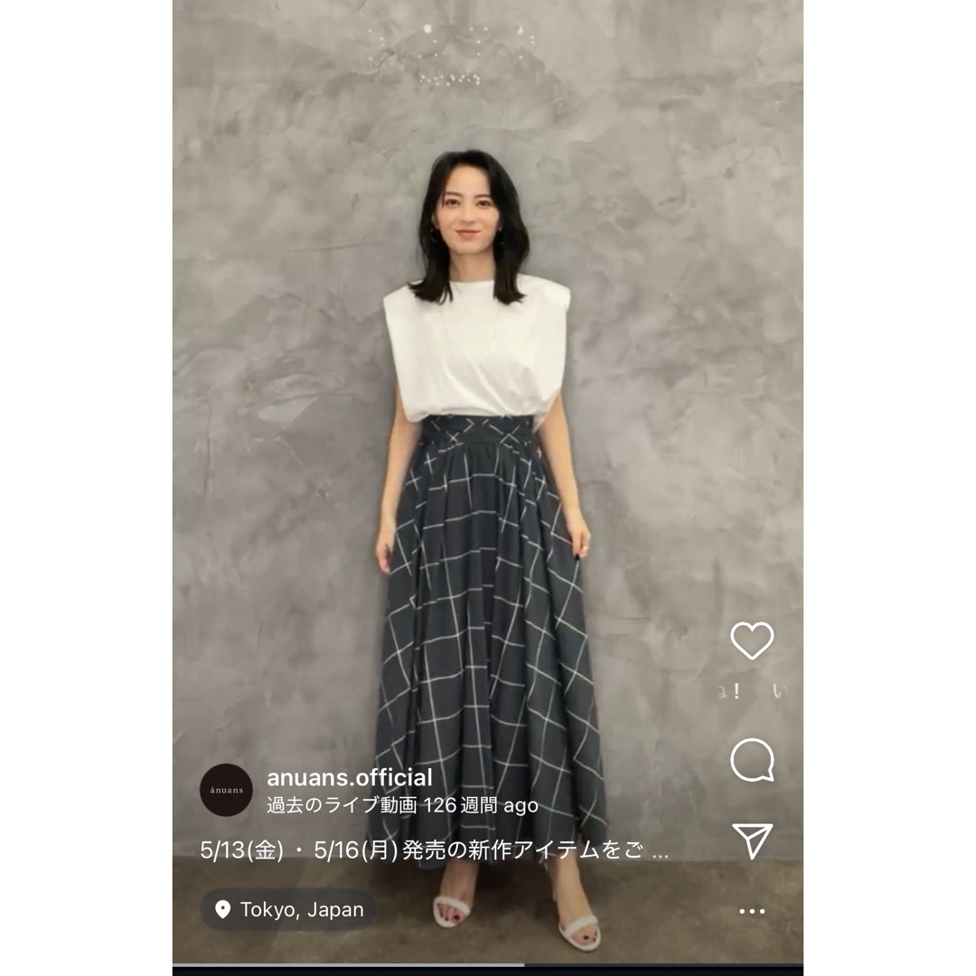 ánuans - ウィンドウペンチェックスカートの通販 by N♡'s shop ánuans - ウィンドウペンチェックスカートの通販 by N♡'s shop