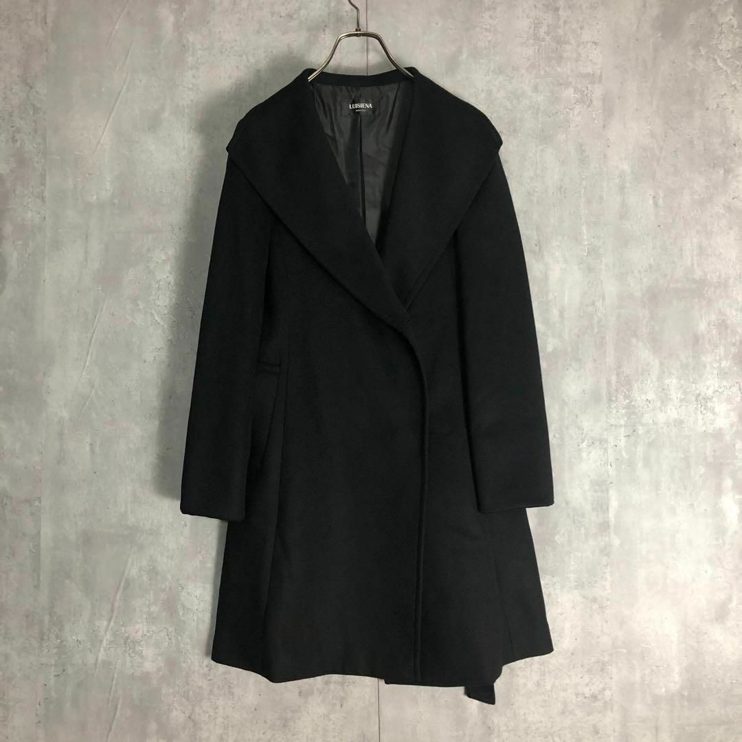 最高級カシミヤ100%ロングコート東京スタイル女優襟ベルト付 最高級カシミヤ100%ロングコート東京スタイル女優襟ベルト付