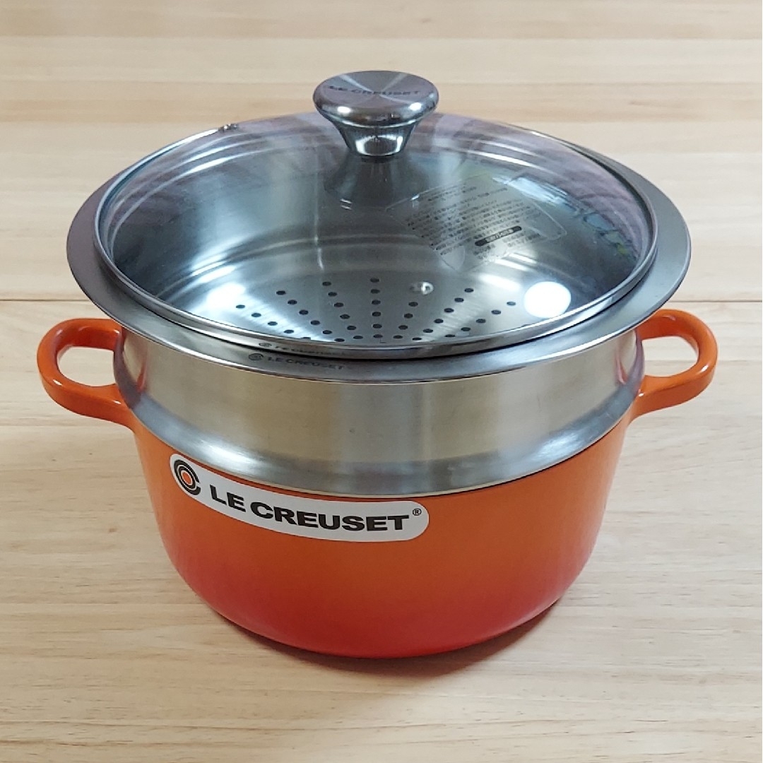 LE CREUSET - ル・クルーゼ ガラス蓋付きココット・ロンド22cm& LE CREUSET - ル・クルーゼ ガラス蓋付きココット・ロンド22cm&