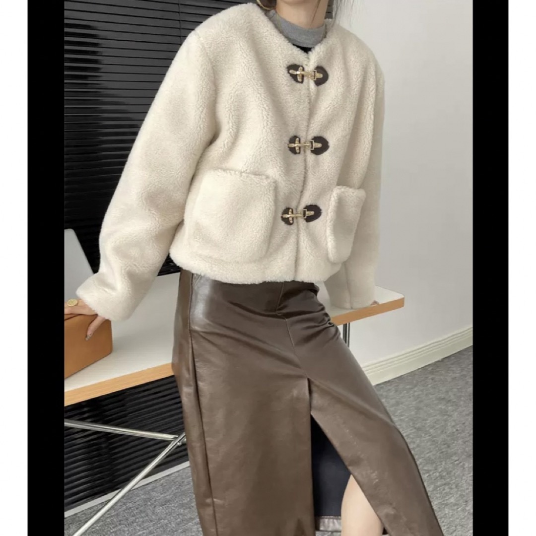 S】フェイクボアジャケット ロブスタークラスプ ショート丈 S】フェイクボアジャケット ロブスタークラスプ ショート丈
