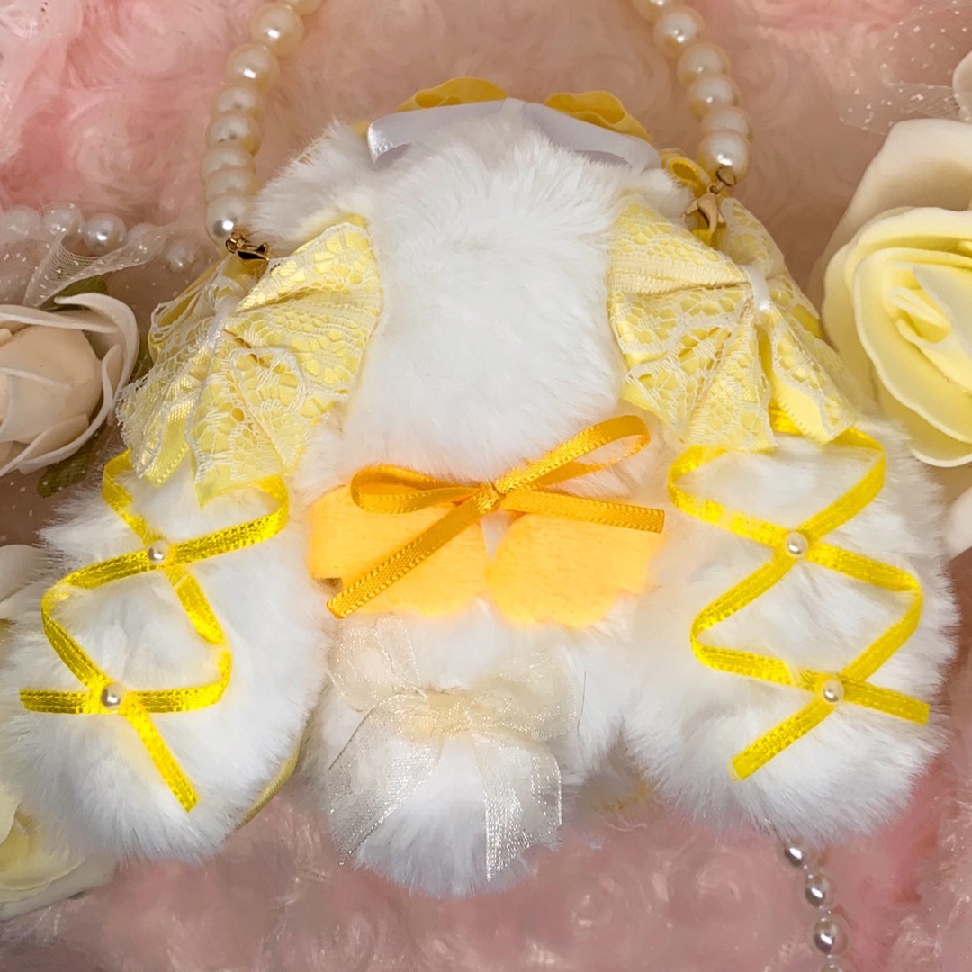 ❤︎ぬい服 着ぐるみ 10cm にじぱぺ ツイステEX 白×黄色 うさぎ ❤︎ぬい服 着ぐるみ 10cm にじぱぺ ツイステEX 白×黄色 うさぎ