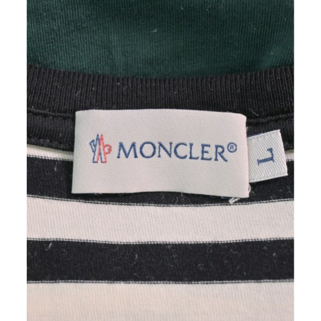 MONCLER モンクレール Tシャツ・カットソー L 白x黒x緑(ボーダー MONCLER モンクレール Tシャツ・カットソー L 白x黒x緑(ボーダー