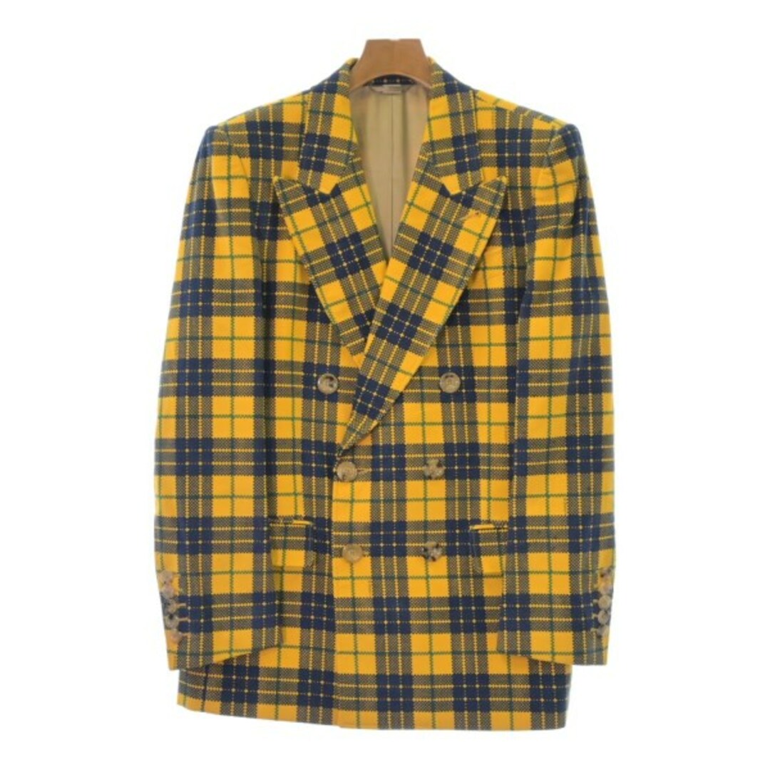 GUCCI - GUCCI グッチ テーラードジャケット 48(L位) 黄x紺x緑 GUCCI - GUCCI グッチ テーラードジャケット 48(L位) 黄x紺x緑
