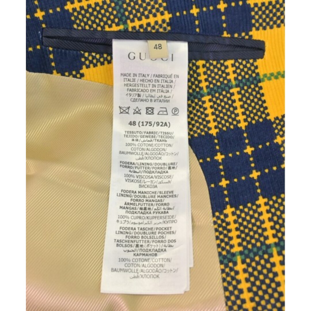 GUCCI - GUCCI グッチ テーラードジャケット 48(L位) 黄x紺x緑 GUCCI - GUCCI グッチ テーラードジャケット 48(L位) 黄x紺x緑