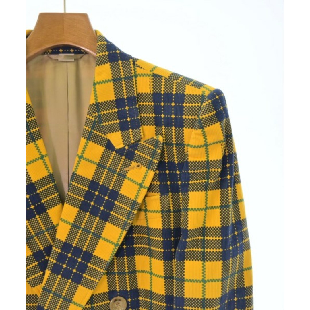 GUCCI - GUCCI グッチ テーラードジャケット 48(L位) 黄x紺x緑 GUCCI - GUCCI グッチ テーラードジャケット 48(L位) 黄x紺x緑