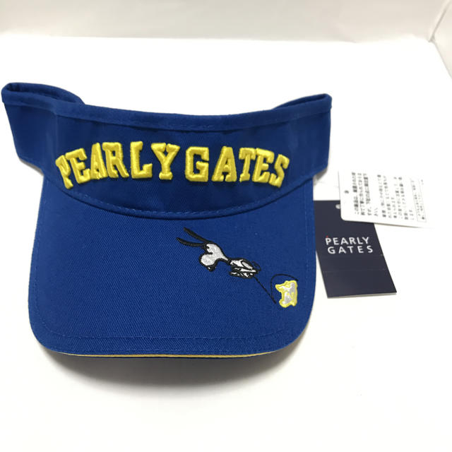 PEARLY GATES(パーリーゲイツ)の新品 パーリーゲイツ スヌーピー コラボモデル ブルーカラー サンバイザー スポーツ/アウトドアのゴルフ(ウエア)の商品写真