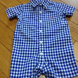 ラルフローレン(Ralph Lauren)の【美品】ラルフローレン☆チェックロンパース★3M(50〜60cm)(ロンパース)