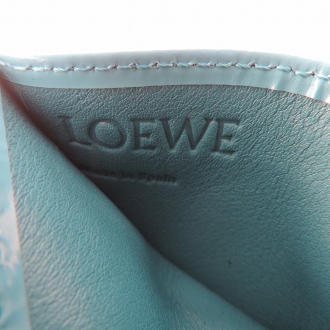 LOEWE(ロエベ) カードケース美品 - ブルー レザー 名刺入れ/定期入れ LOEWE(ロエベ) カードケース美品 - ブルー レザー 名刺入れ/定期入れ