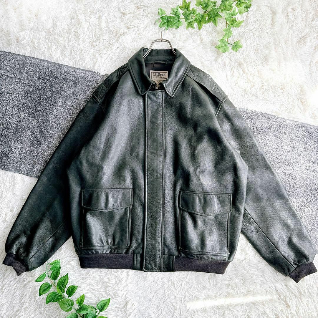 美品 エルエルビーン レザージャケット A-2 フライトジャケット 美品 エルエルビーン レザージャケット A-2 フライトジャケット