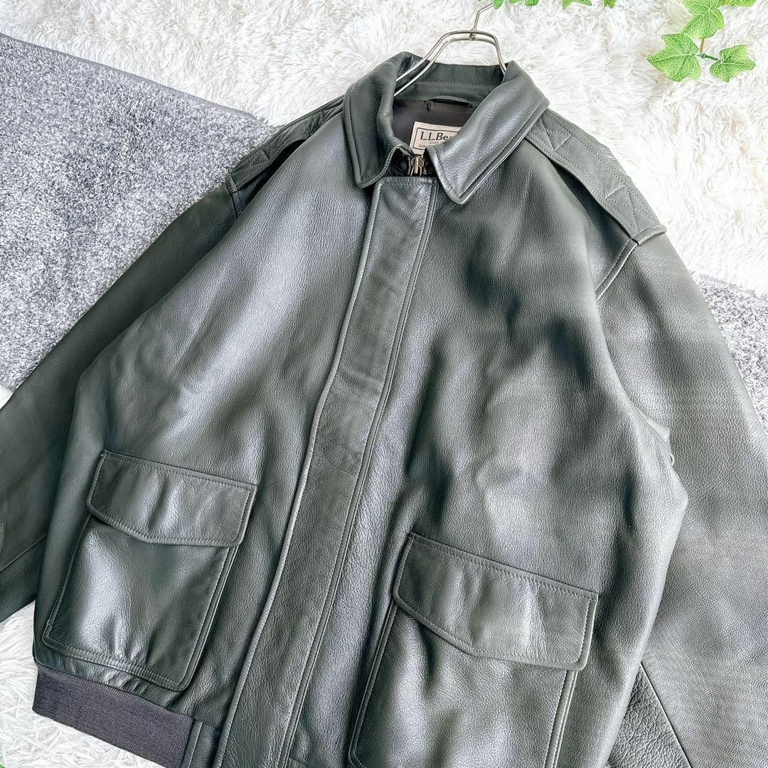 美品 エルエルビーン レザージャケット A-2 フライトジャケット 美品 エルエルビーン レザージャケット A-2 フライトジャケット