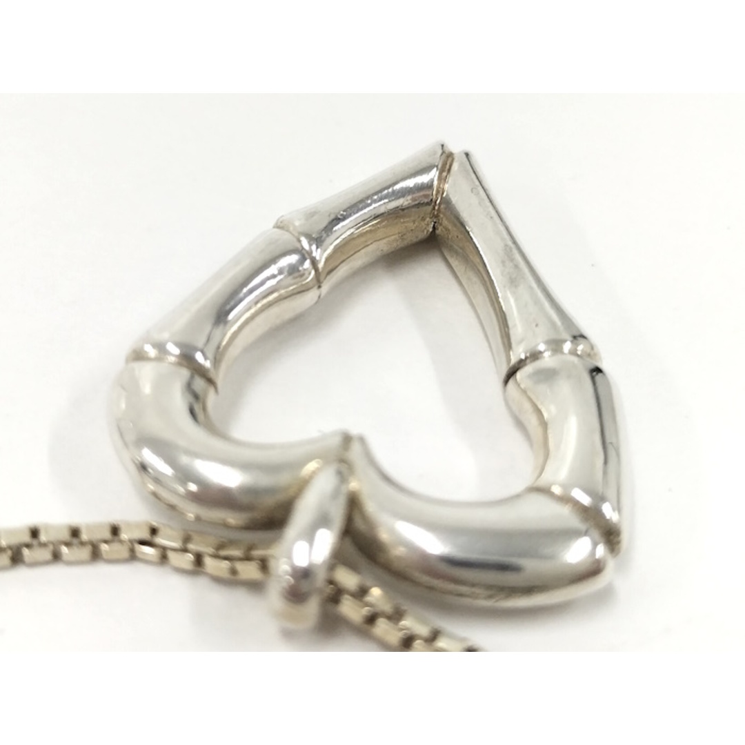 GUCCI - GUCCI ネックレス バンブー ハート SV925 シルバーの GUCCI - GUCCI ネックレス バンブー ハート SV925 シルバーの