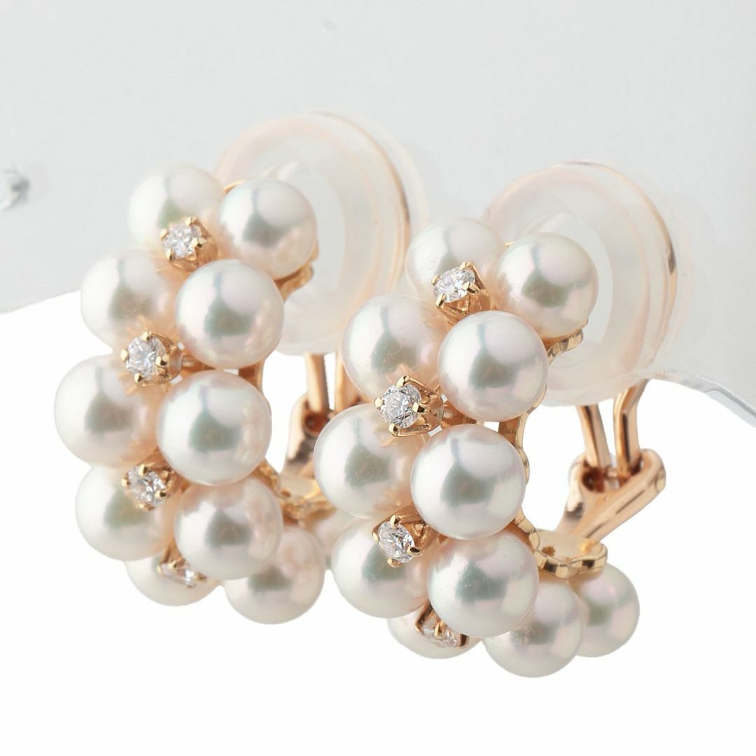 MIKIMOTO - ミキモト パール ダイヤ イヤリング アコヤパール4.5 MIKIMOTO - ミキモト パール ダイヤ イヤリング アコヤパール4.5