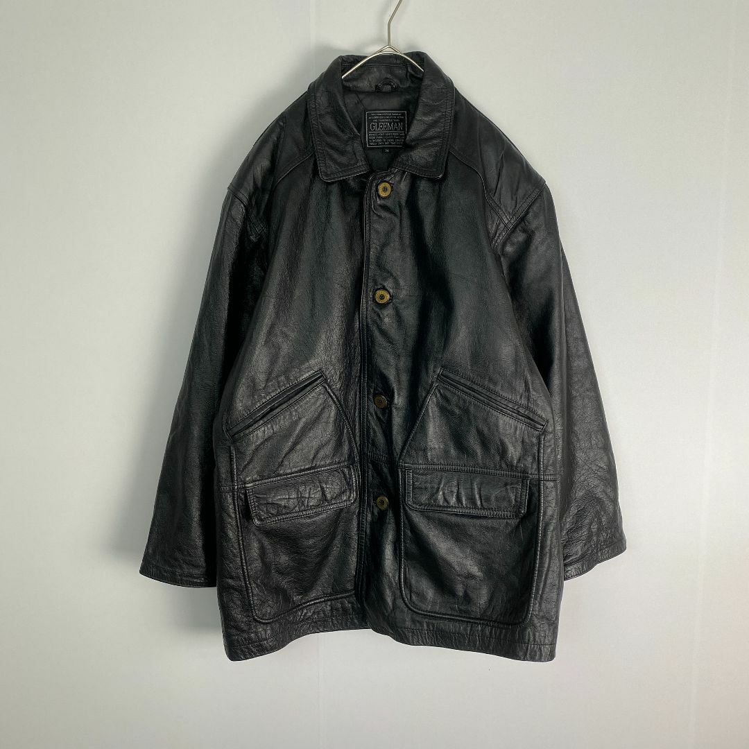 ヴィンテージ レザージャケット Gleeman 牛革 コート 厚手 ヴィンテージ レザージャケット Gleeman 牛革 コート 厚手