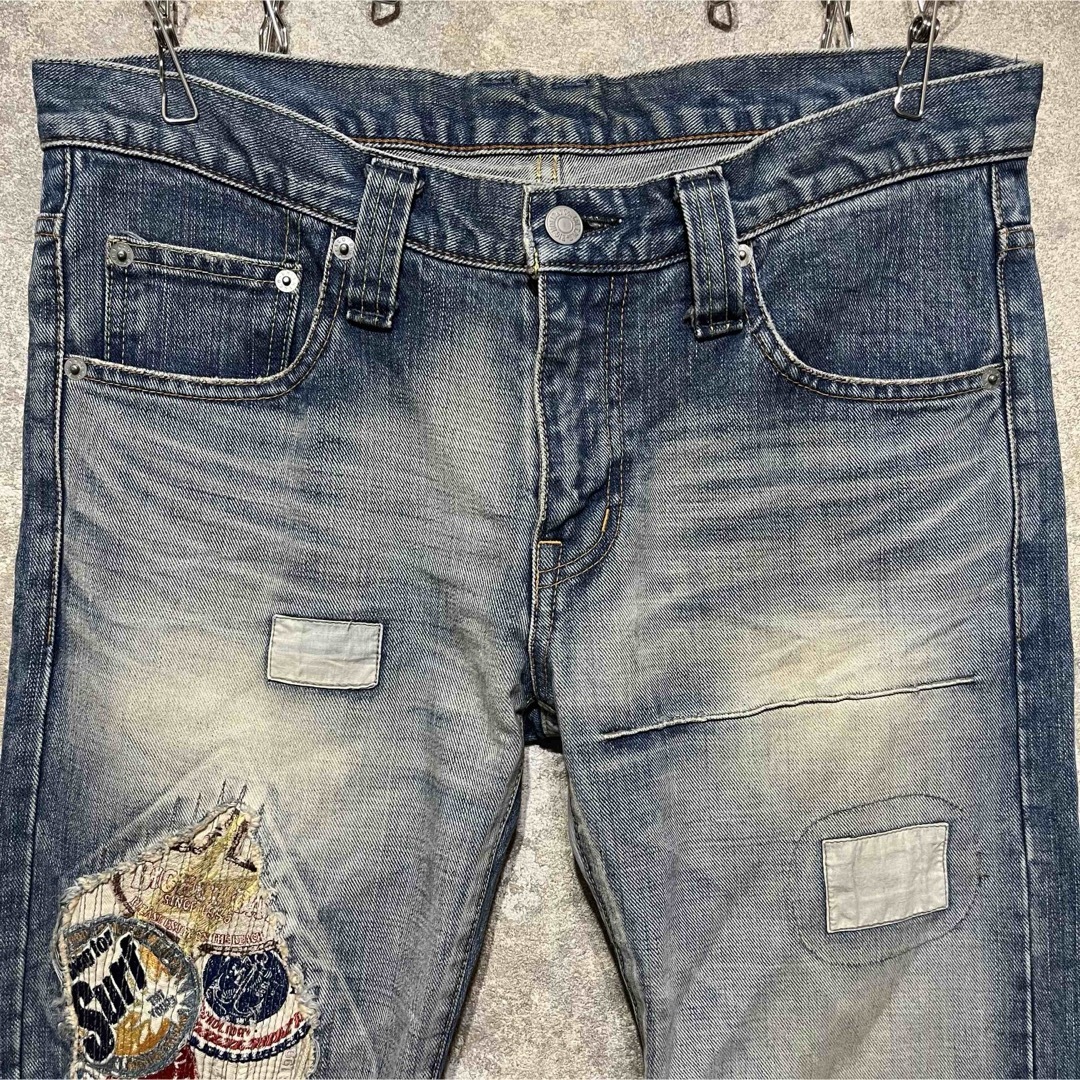 TMT ティーエムティー デニムパンツ パッチワーク ダメージデニム TMT ティーエムティー デニムパンツ パッチワーク ダメージデニム
