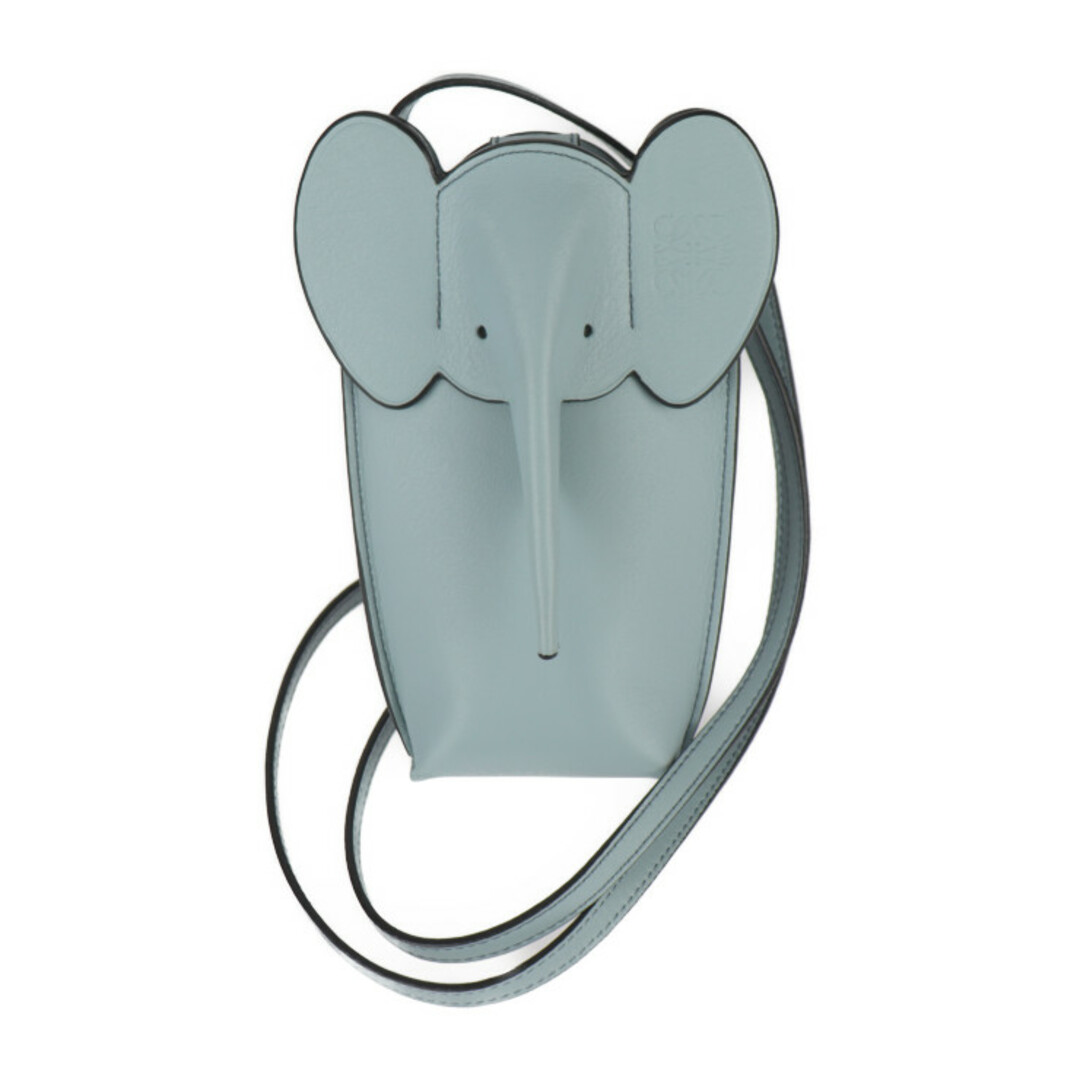 LOEWE - LOEWE ロエベ  ANIMALES エレファント ポケット ショルダーバッグ C623B02X 09   カーフレザー AQUA 水色系   ポシェット 【本物保証】