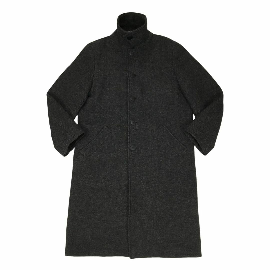 仏製 アニエスベーオム グレーヘリンボーン ツイードコート