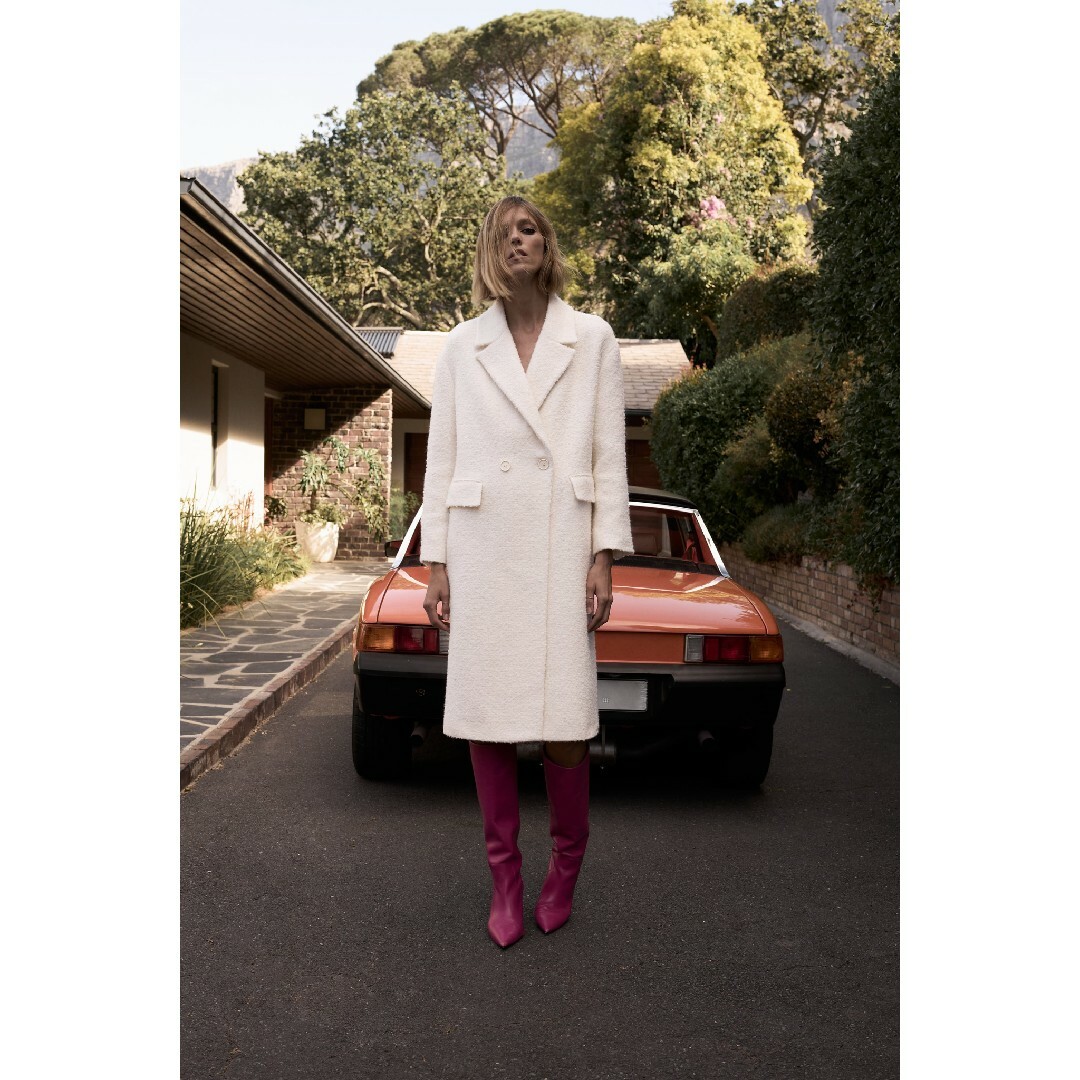 ZARA - ZARA ウール混紡ダブルブレスト仕様コート Lサイズの通販 ZARA - ZARA ウール混紡ダブルブレスト仕様コート Lサイズの通販