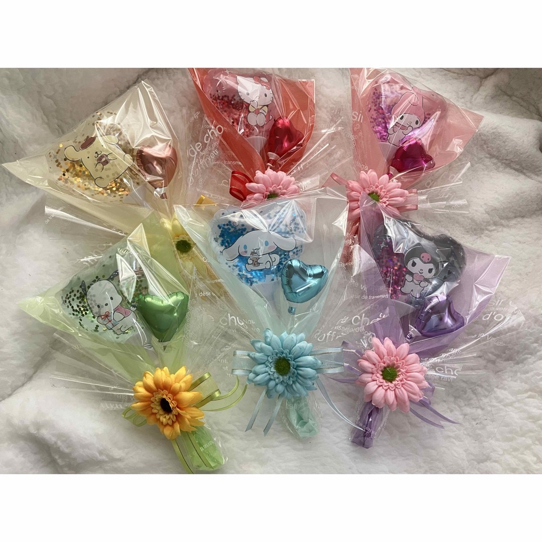 サンリオ - サンリオ マイメロ風船付お菓子ブーケ♡1個 プチ サンリオ - サンリオ マイメロ風船付お菓子ブーケ♡1個 プチ
