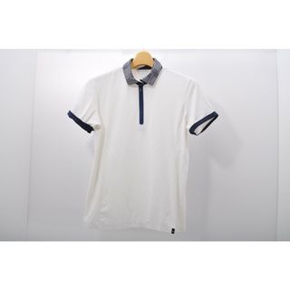 coco 中古 テーラーメイド Taylor Made レディース 半袖ポロシャツ M 白 ホワイト ハーフジップ ストレッチ シンプル(ウエア)