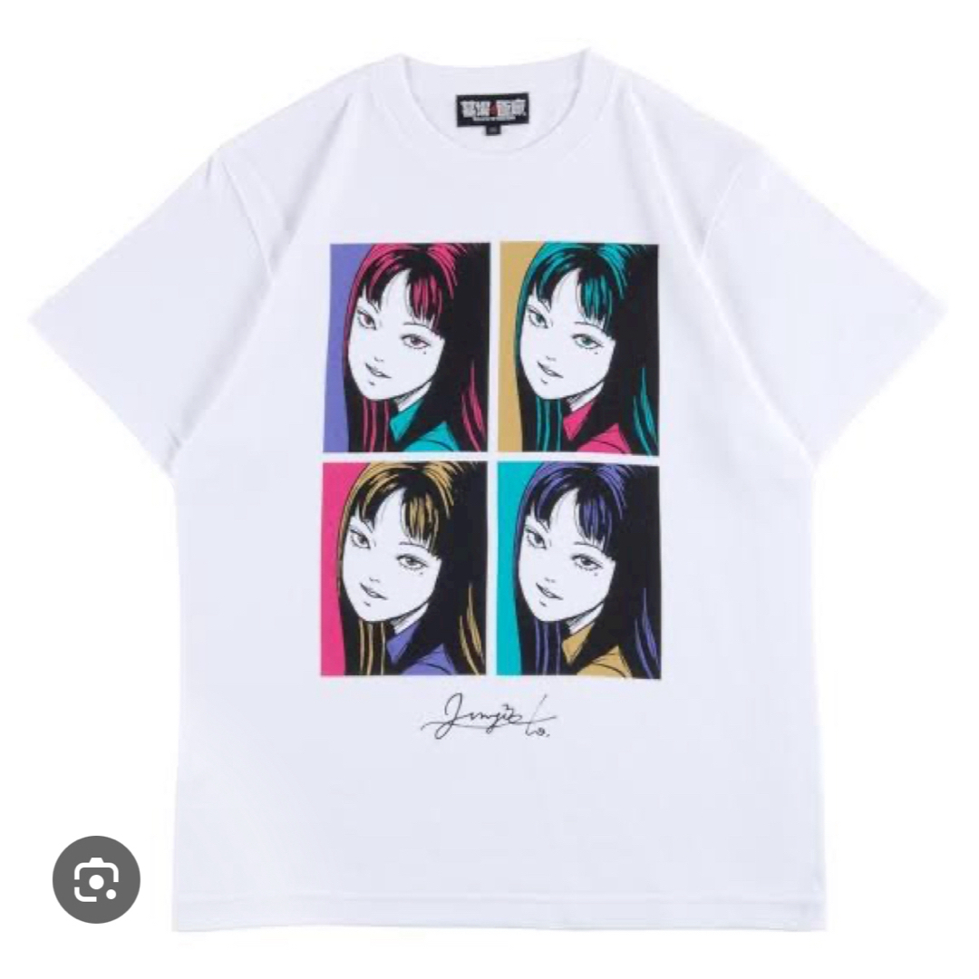 伊藤潤二 Tシャツ 富江 ポップアート 墓場の画廊 ホワイト メンズのトップス(Tシャツ/カットソー(半袖/袖なし))の商品写真