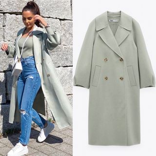 ZARA(ロングコート ・ グリーン・カーキ/緑色系)のフリマ ZARA(ロングコート ・ グリーン・カーキ/緑色系)のフリマ