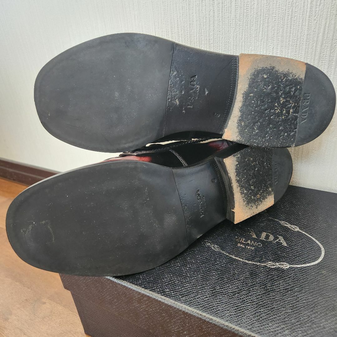 PRADA メンズタッセルローファー レザー ブラック SIZE 6(25cm) PRADA メンズタッセルローファー レザー ブラック SIZE 6(25cm)