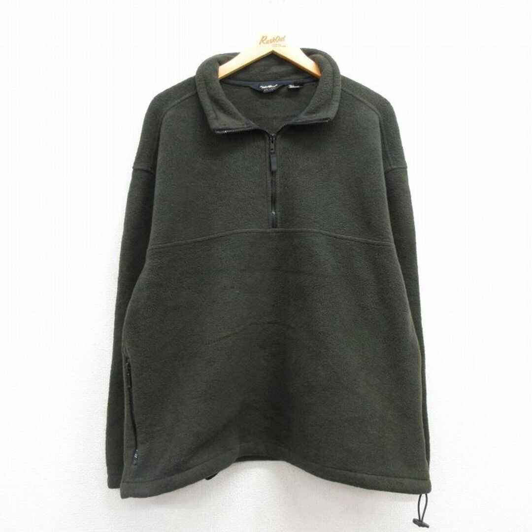 最新モデル Eddie Bauer ハーフジップ 長袖 エディーバウアー XL☆古着 - 男性用