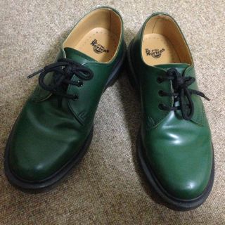 ドクターマーチン(Dr.Martens)のDr.Martens 3ホール 緑色 グリーン(ローファー/革靴)