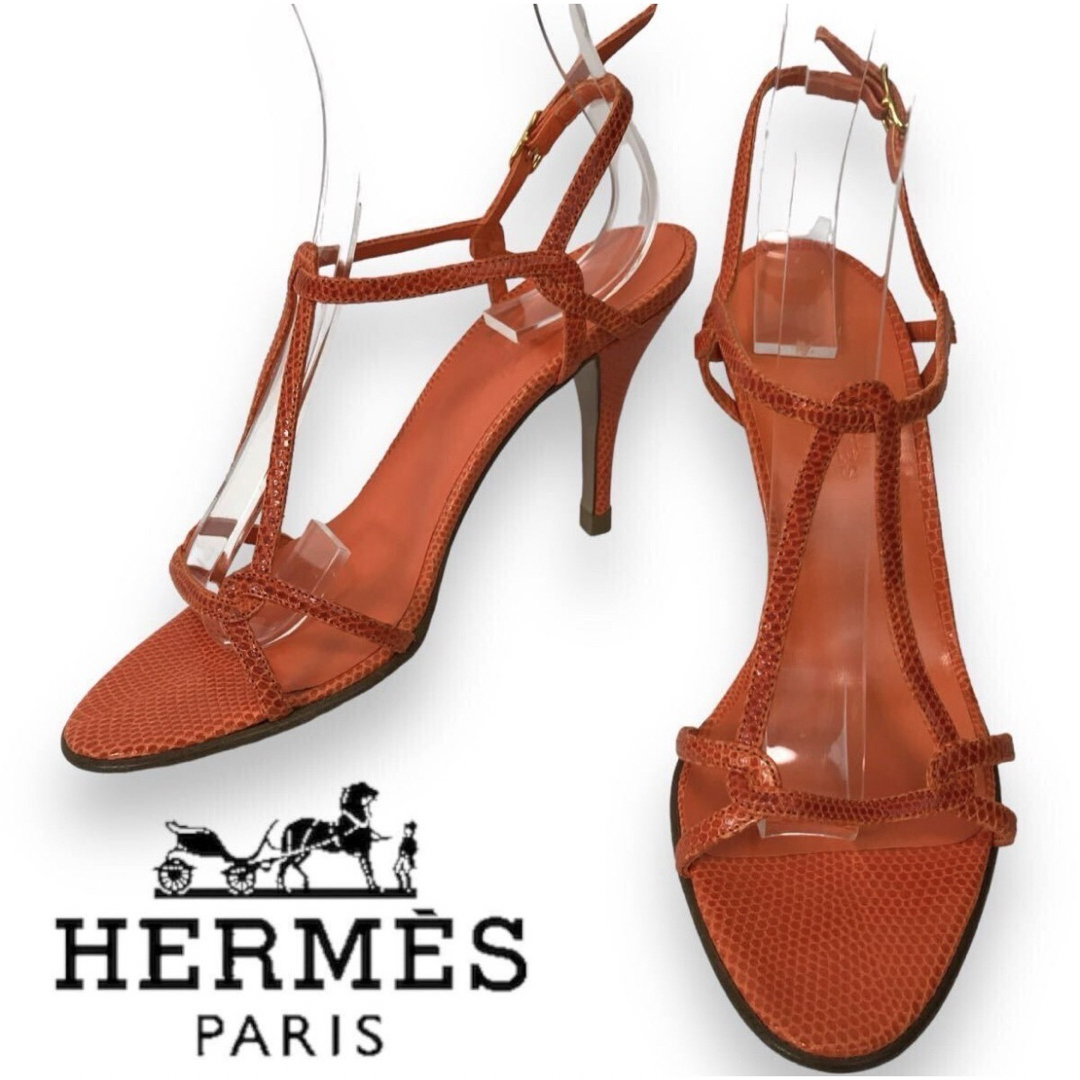 HERMES - HERMES エルメス リザードレザーストラップサンダル HERMES - HERMES エルメス リザードレザーストラップサンダル