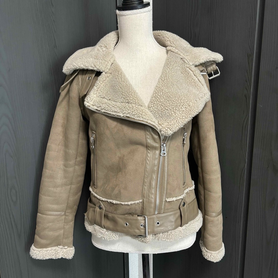 ZARA - ZARA ザラ ムートン ライダースジャケット ダブル ZARA - ZARA ザラ ムートン ライダースジャケット ダブル