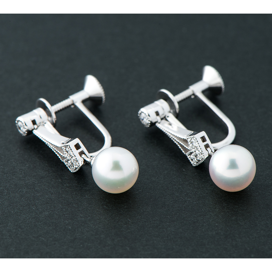 ミキモト MIKIMOTO アコヤ真珠 6.8mm イヤリング K18 WG ミキモト MIKIMOTO アコヤ真珠 6.8mm イヤリング K18 WG