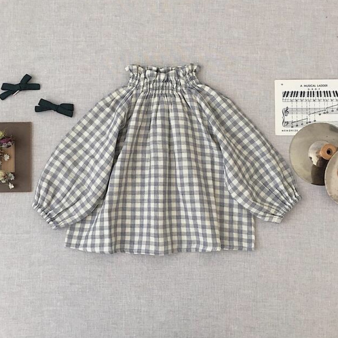 soor ploom imelda blouse gingham 4y ブラウス soor ploom imelda blouse gingham 4y ブラウス