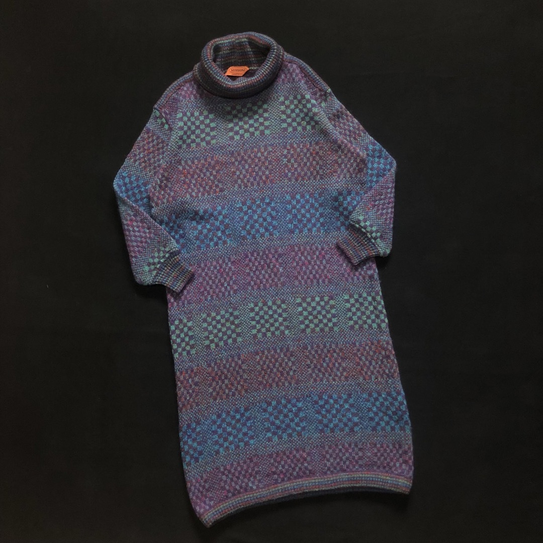 イタリア製 vintage missoni オレンジタグ 総柄ニットワンピース イタリア製 vintage missoni オレンジタグ 総柄ニットワンピース
