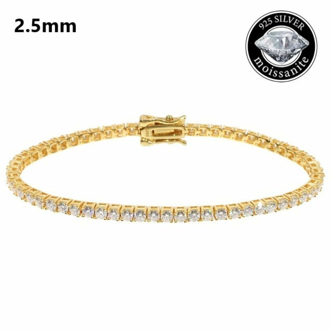 モアサナイト 2.5mm×18cm ブレスレット テニスブレスレット モアサナイト 2.5mm×18cm ブレスレット テニスブレスレット