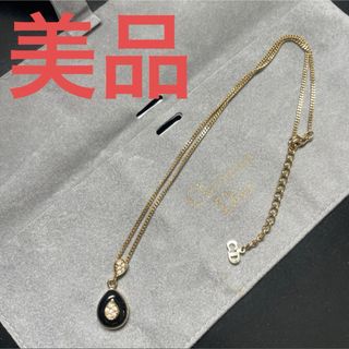 未使用 美品 Christian Dior ブラック ラインストーンネックレス 未使用 美品 Christian Dior ブラック ラインストーンネックレス