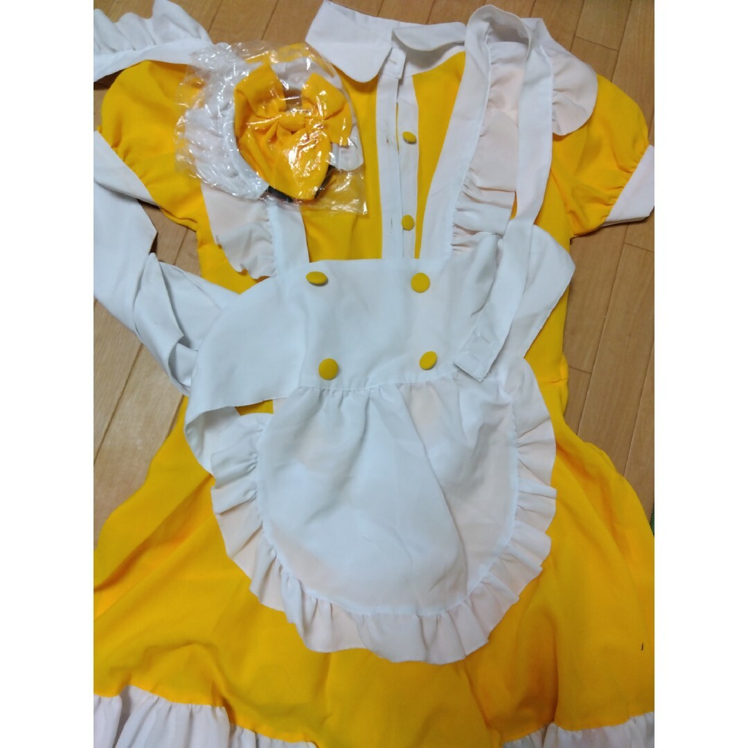 黄色 メイド服set コスプレ 新品未使用 エンタメ/ホビーのコスプレ(衣装一式)の商品写真
