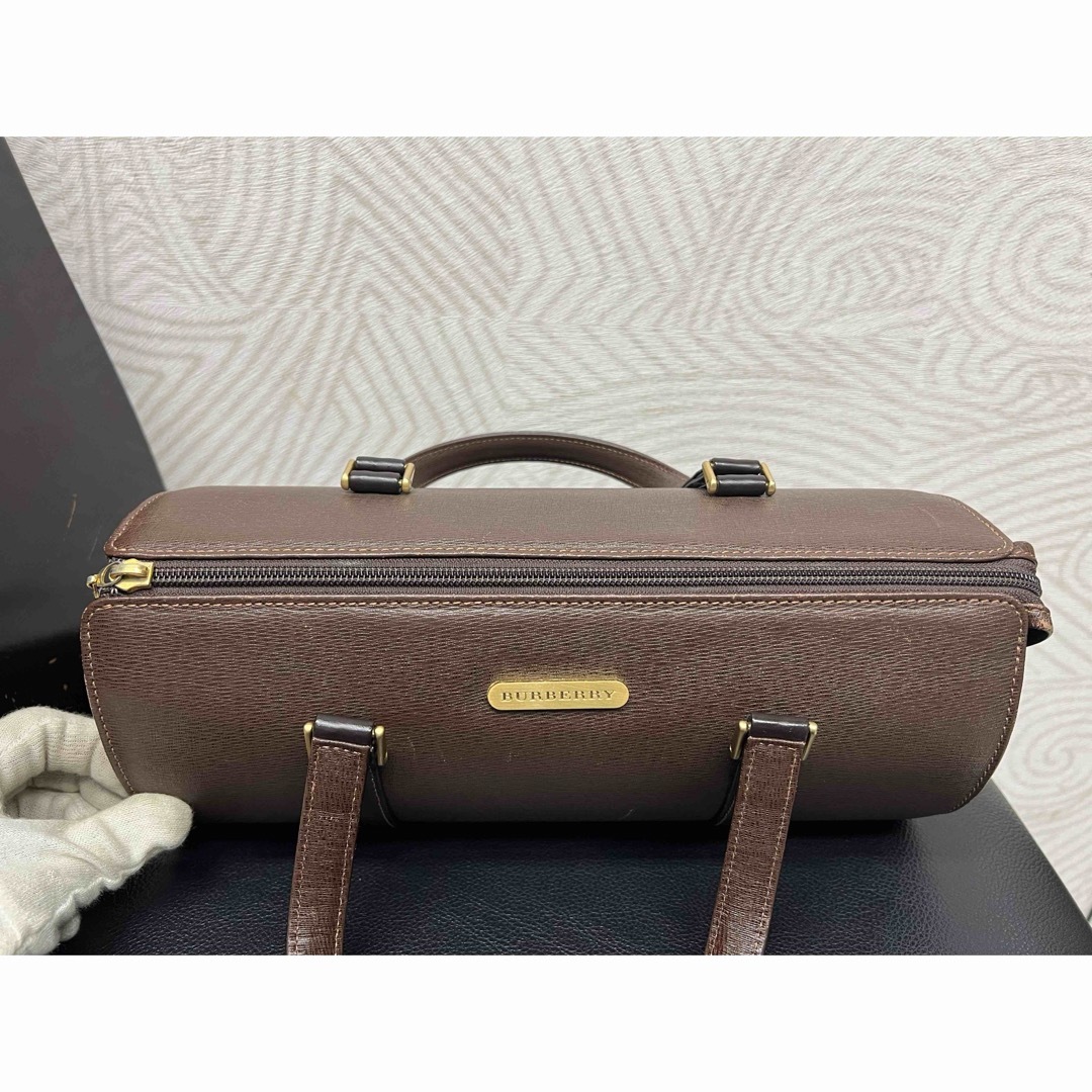 ☆バーバリー☆ハンドバッグ☆筒型☆レザー☆ノバチェック ☆バーバリー☆ハンドバッグ☆筒型☆レザー☆ノバチェック