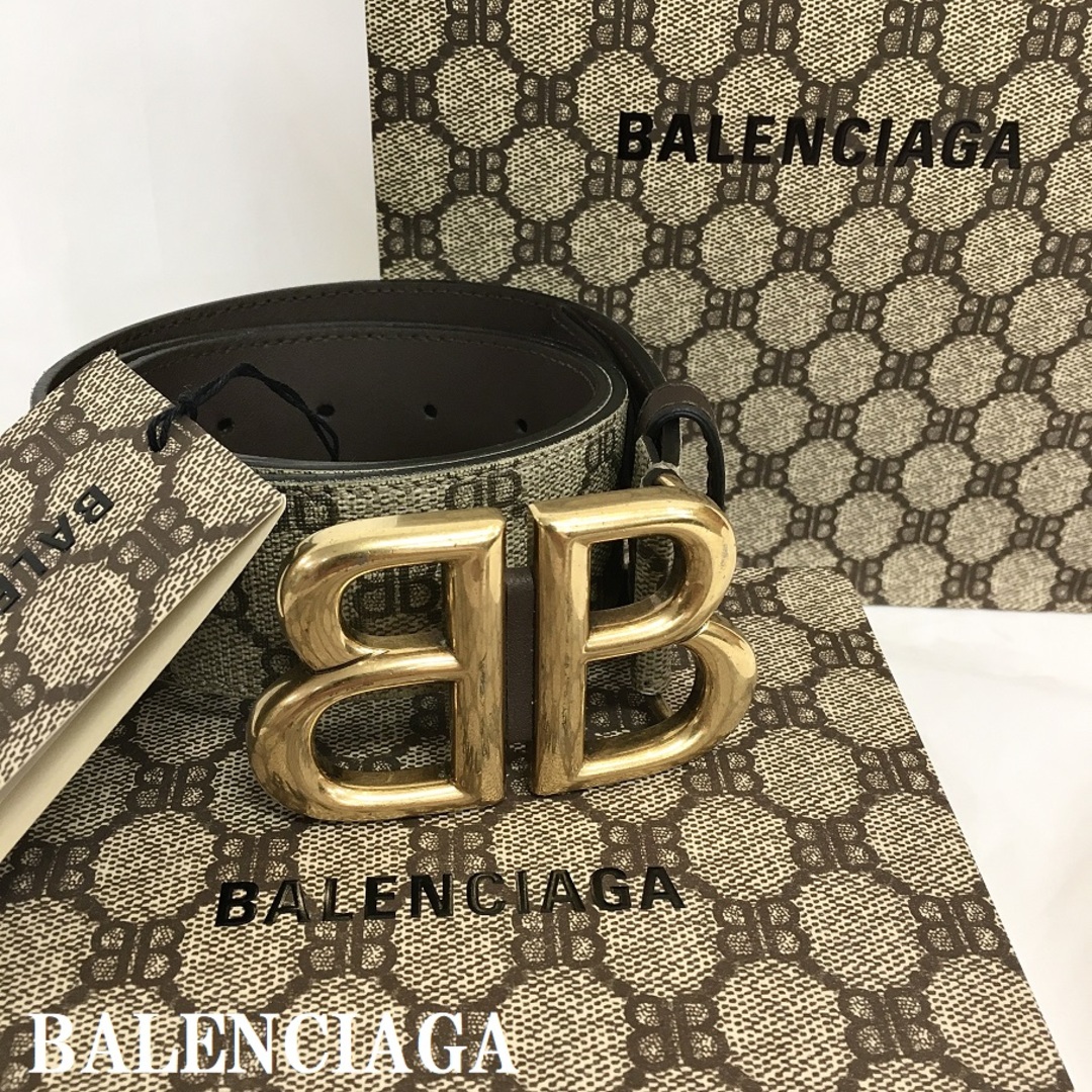 BALENCIAGA - BALENCIAGA BBバックル バレンシアガ レザーベルト【7851-004】